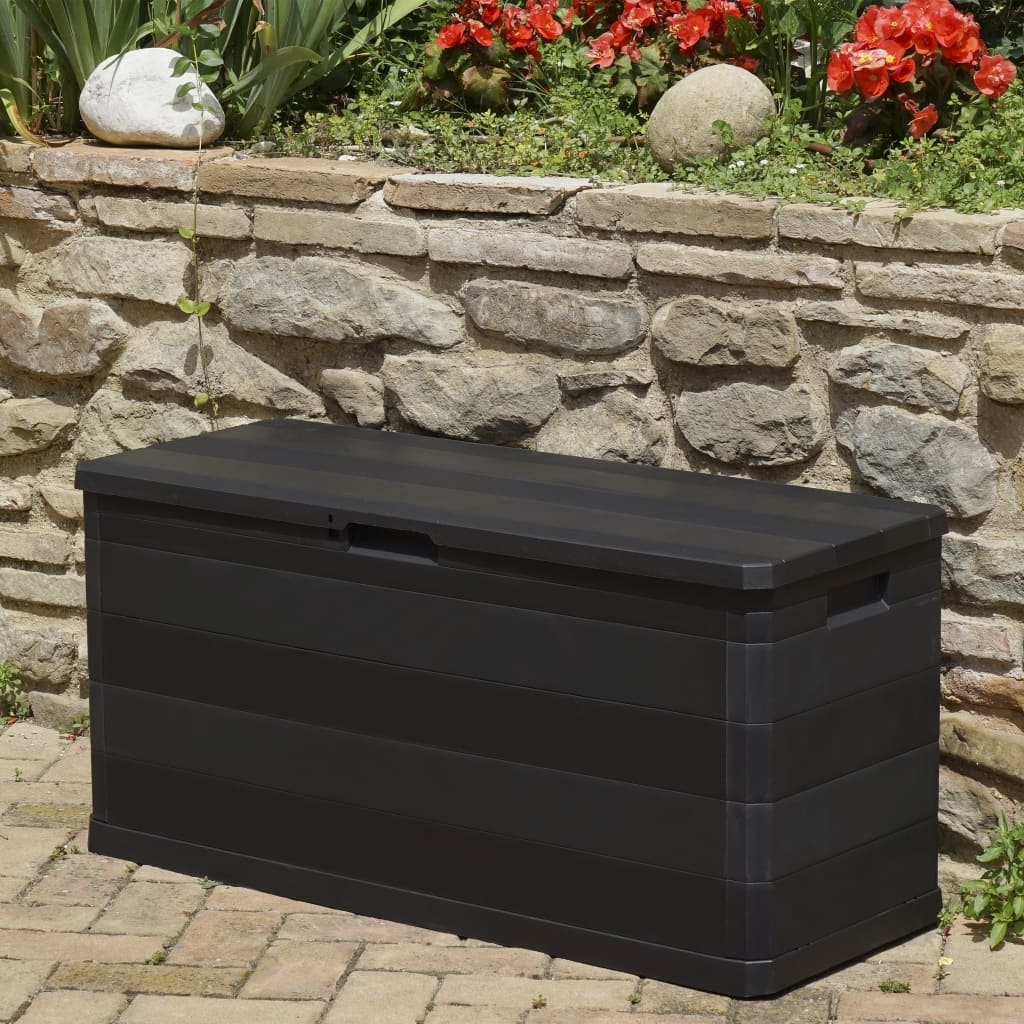  Black Garden Storage Box 117x45x56 cm