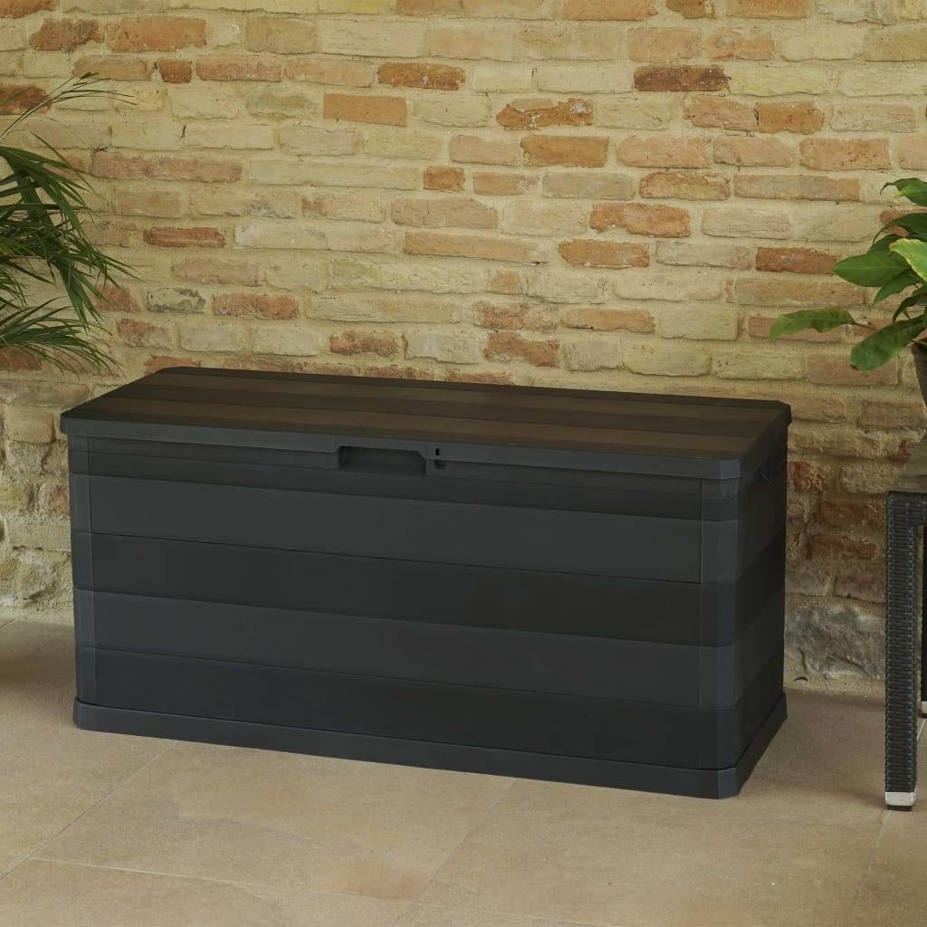  Black Garden Storage Box 117x45x56 cm