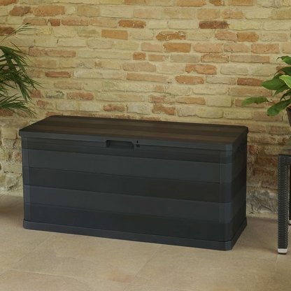  Black Garden Storage Box 117x45x56 cm