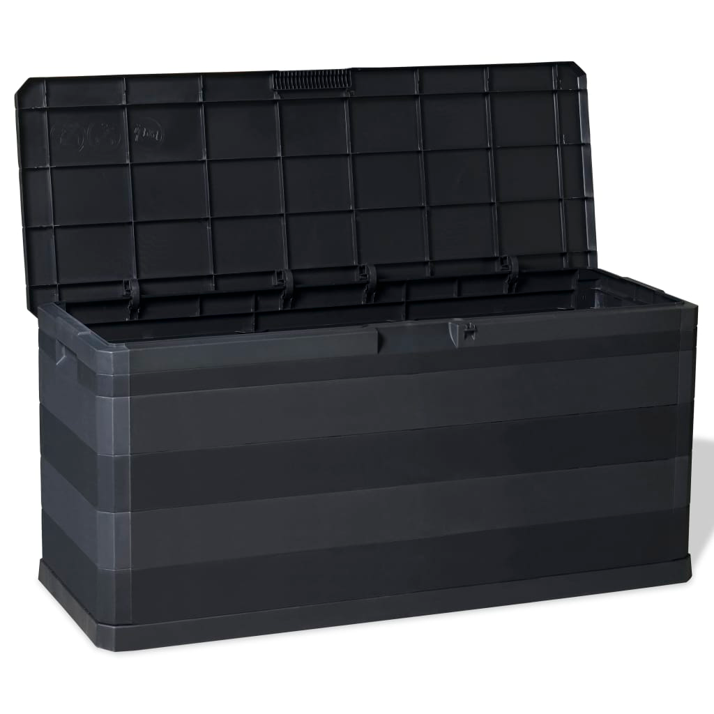  Black Garden Storage Box 117x45x56 cm