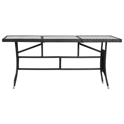 Poly Rattan Garden Table Black 170x80x74 cm 