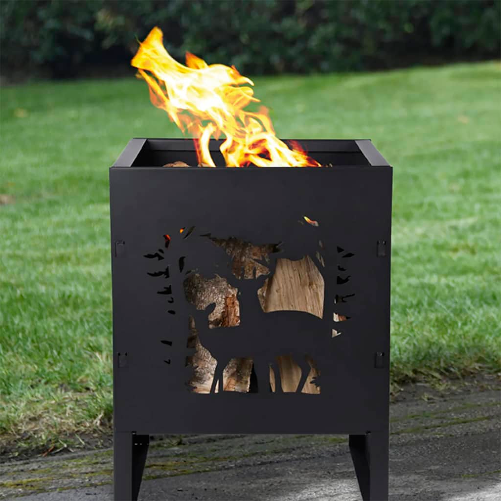 Deer Design Fire Basket Square | Jscapes Home and Garden