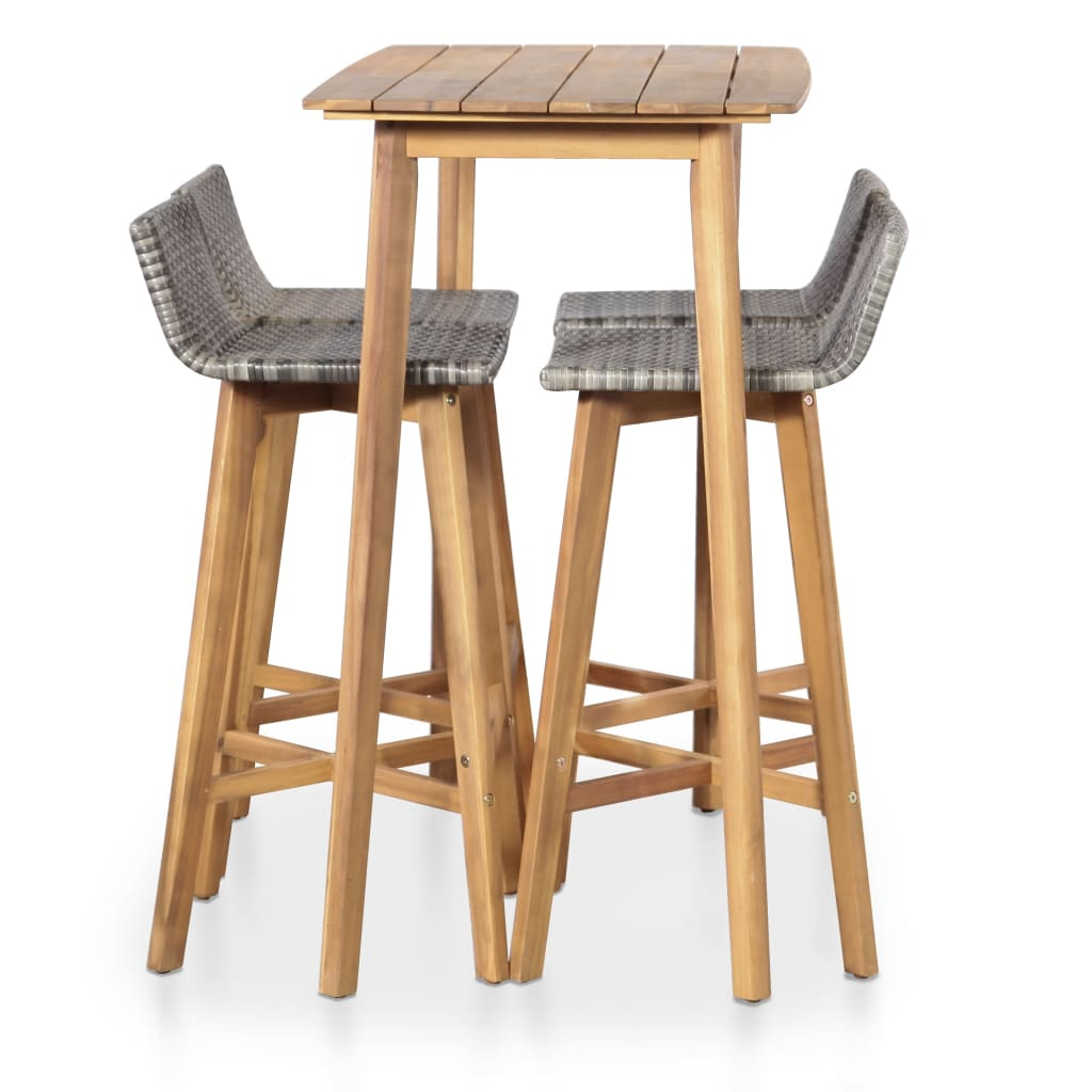 5 Piece Solid Acacia Wood Outdoor Dining Set