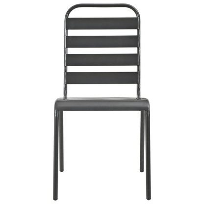 Steel Grey Stackable Outdoor Chairs 2 pcs