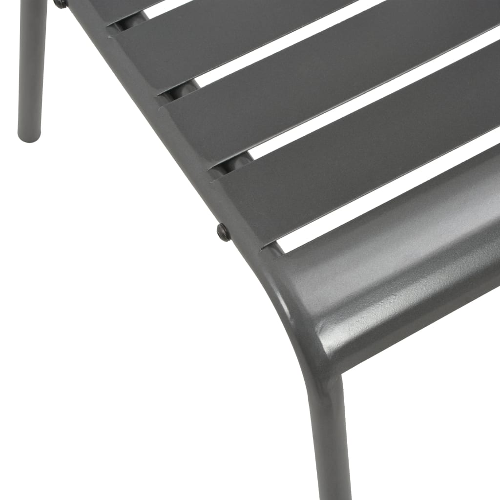 Steel Grey Stackable Outdoor Chairs 2 pcs