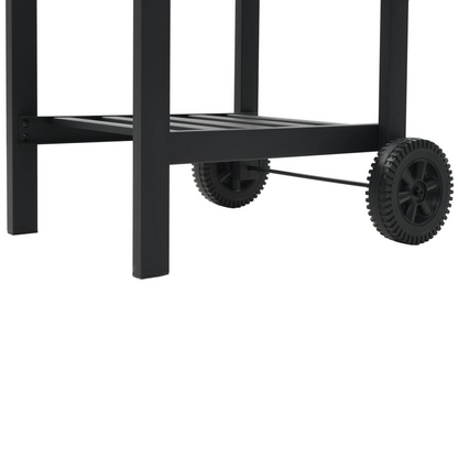 Charcoal-Fueled BBQ Grill with Bottom Shelf Black