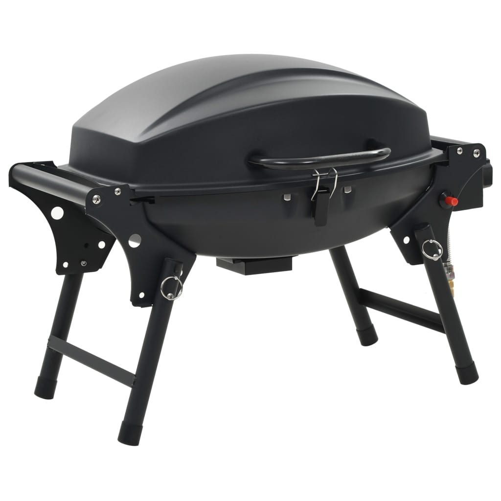 Portable Gas BBQ Grill with Cooking Zone Black