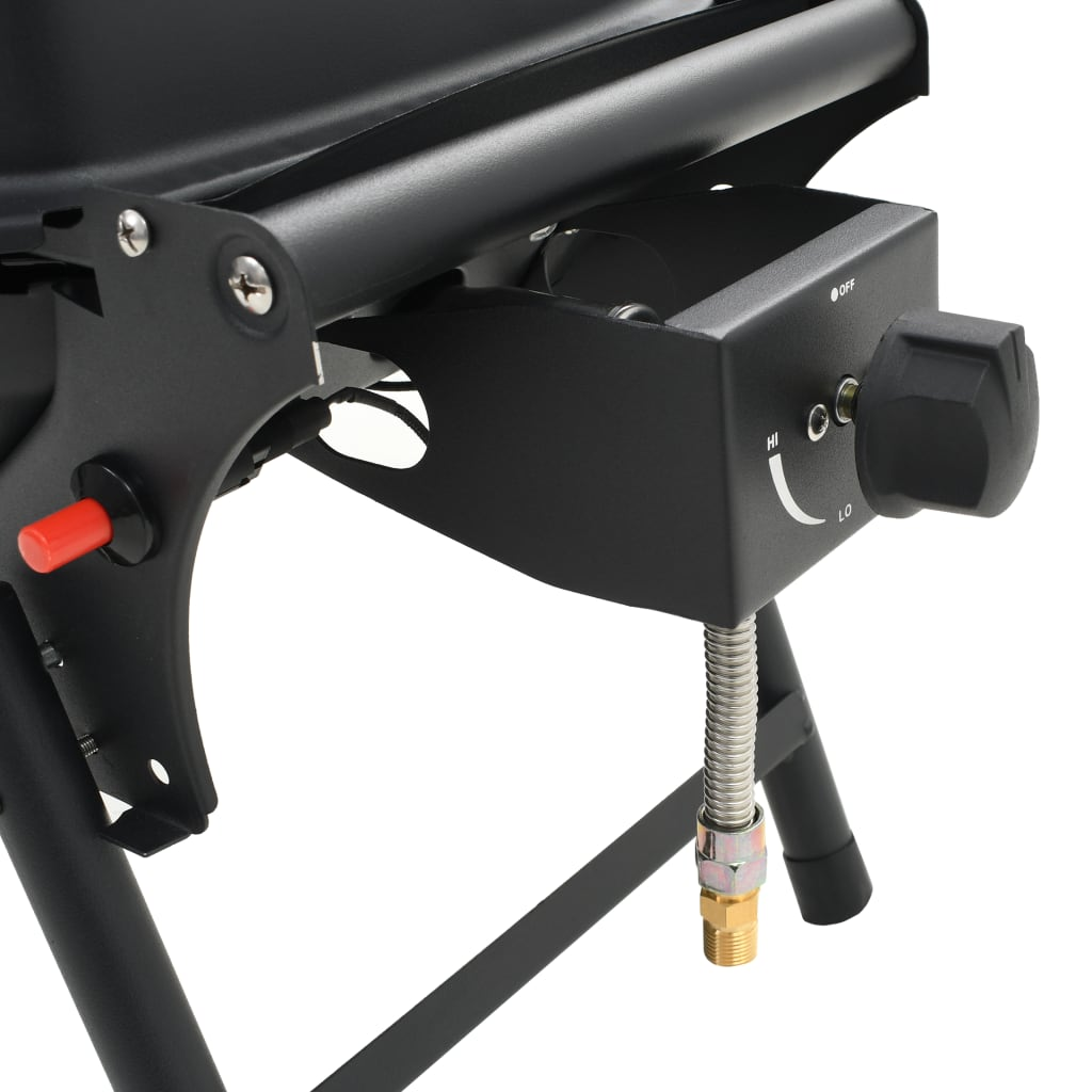 Portable Gas BBQ Grill with Cooking Zone Black