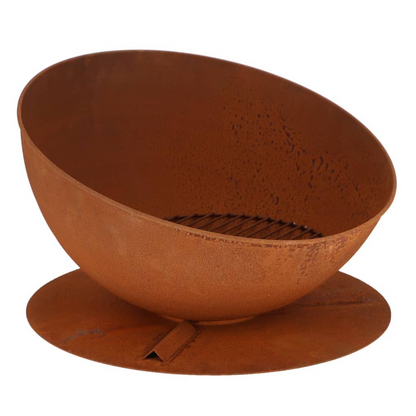 Rust Fire Bowl Sloping On Disc | Jscapes Home and Garden