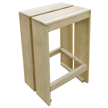  Impregnated Pinewood Outdoor Bar Stools 2 pcs