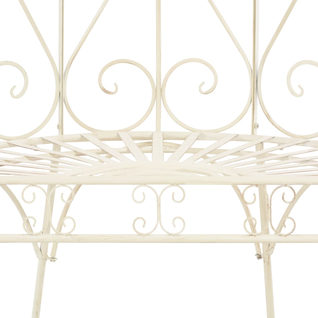 Iron Antique White Garden Bench 95 cm