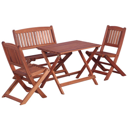 4 Piece  Solid Eucalyptus Wood Outdoor Dining Set for Children