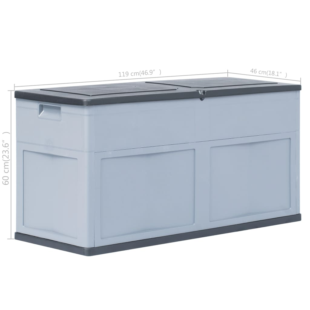 Grey & Black Garden Storage Box 320 L