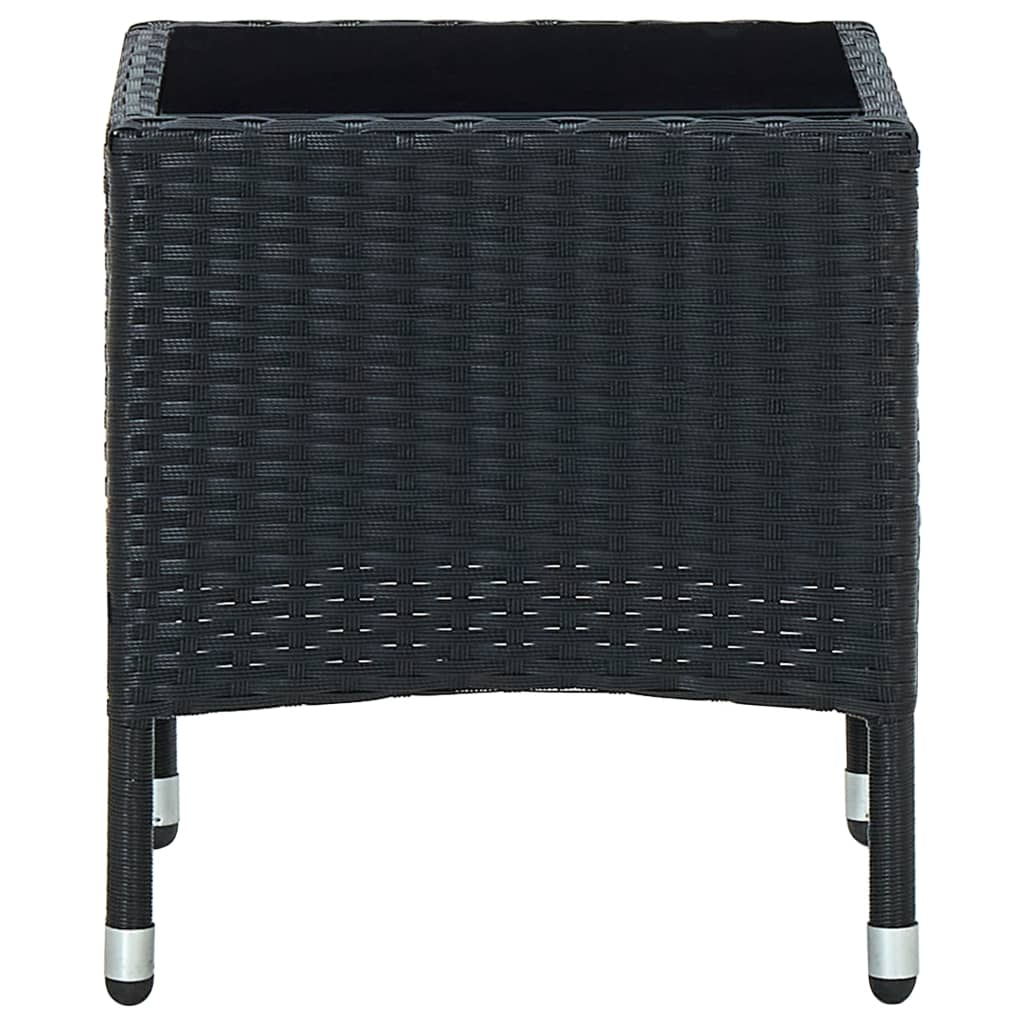 Black Poly Rattan Garden Table 40x40x45 cm