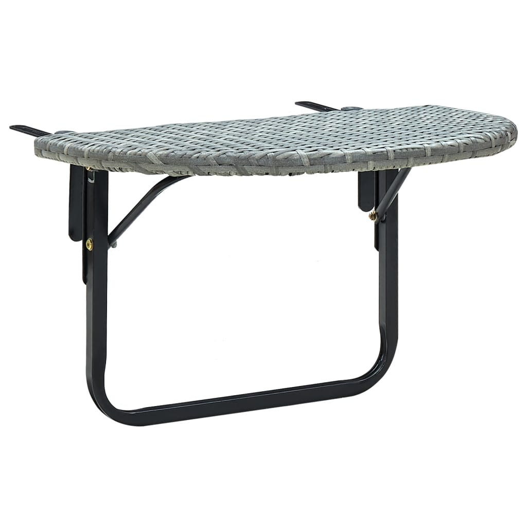 Grey Poly Rattan Balcony Table 60x60x40 cm