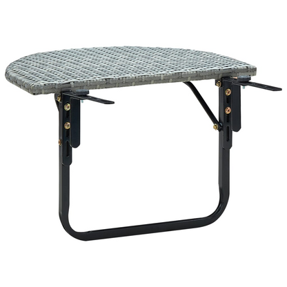 Grey Poly Rattan Balcony Table 60x60x40 cm