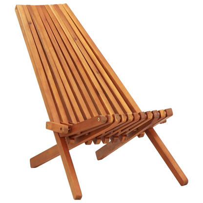 Solid Acacia Wood Folding Outdoor Lounge Chairs 2 pcs