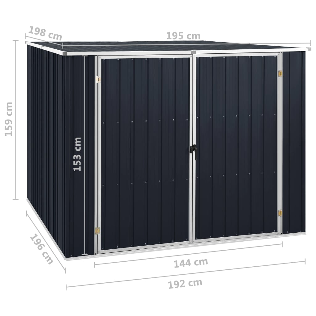 Anthracite Garden Shed 195x198x159 cm