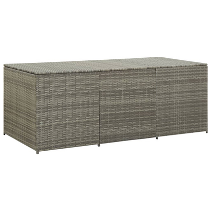 Grey Poly Rattan Garden Storage Box 180x90x70 cm