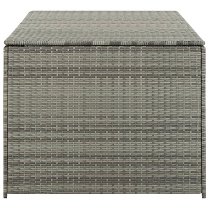 Grey Poly Rattan Garden Storage Box 180x90x70 cm