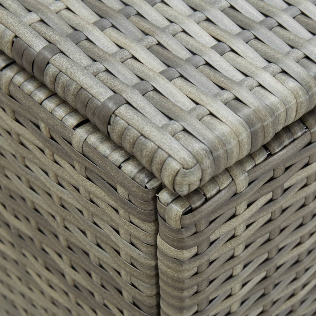 Grey Poly Rattan Garden Storage Box 180x90x70 cm