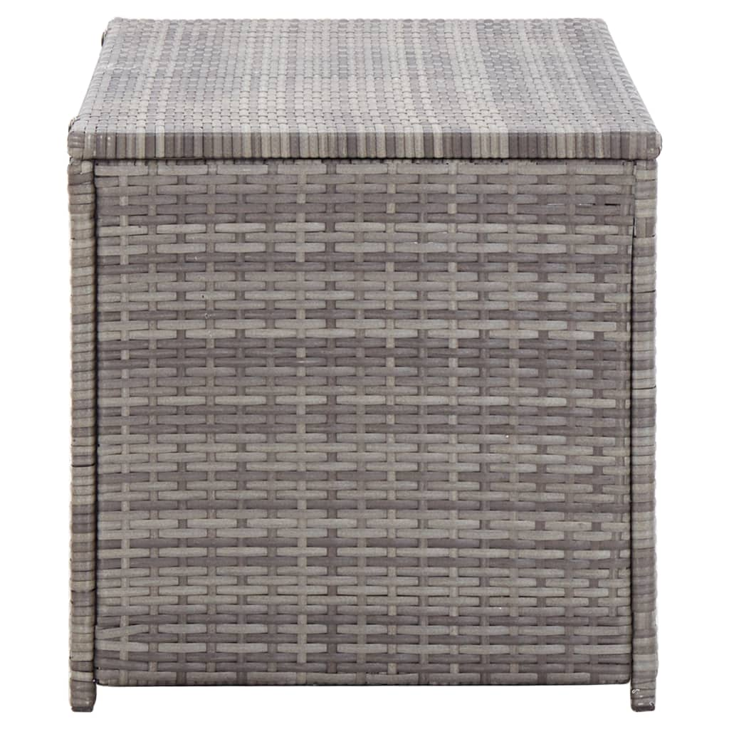 Grey Poly Rattan Garden Storage Box 100x50x50 cm