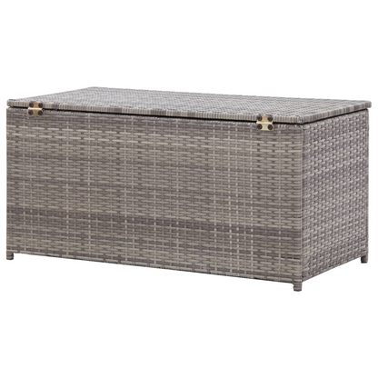 Grey Poly Rattan Garden Storage Box 100x50x50 cm