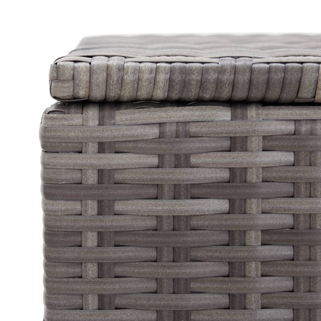 Grey Poly Rattan Garden Storage Box 100x50x50 cm