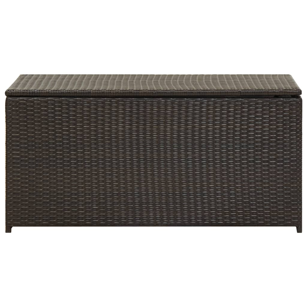  Brown Poly Rattan Garden Storage Box 100x50x50 cm