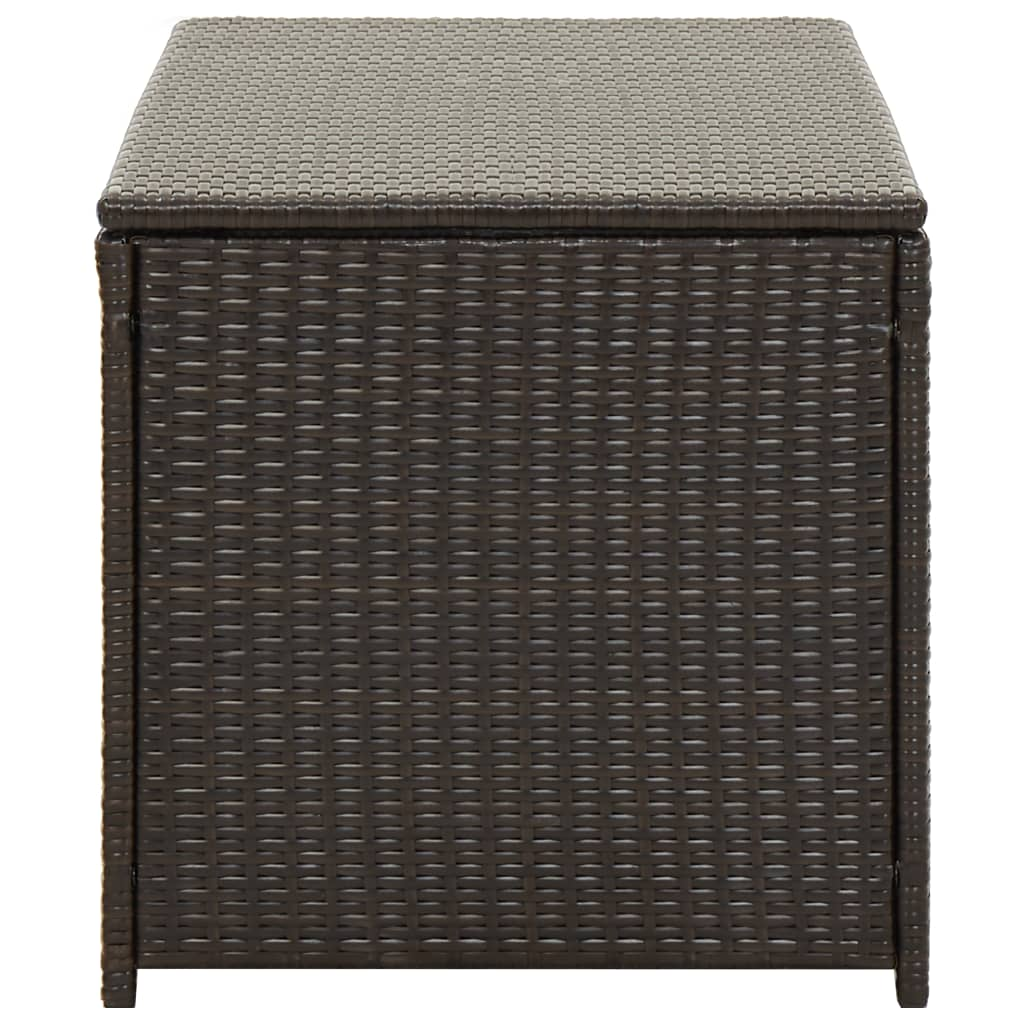  Brown Poly Rattan Garden Storage Box 100x50x50 cm