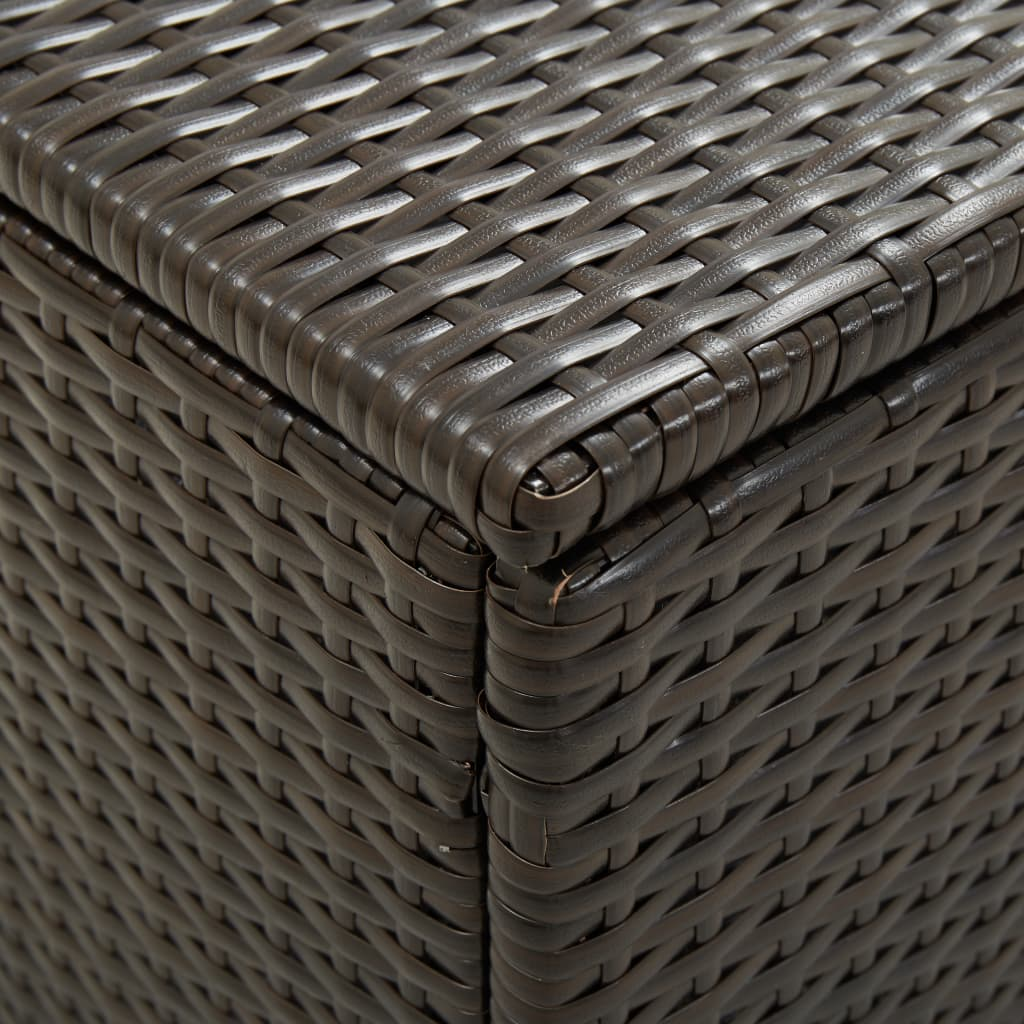  Brown Poly Rattan Garden Storage Box 100x50x50 cm