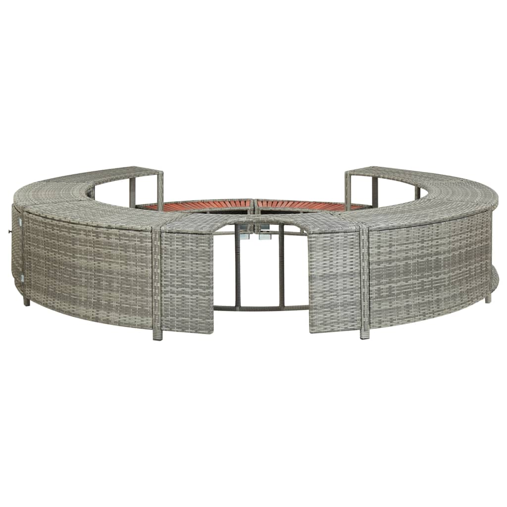  Hot Tub Surround Grey Poly Rattan