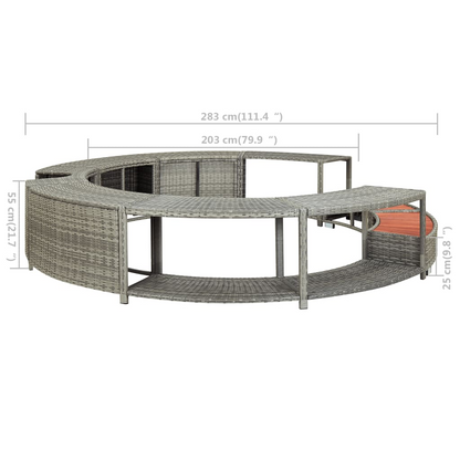  Hot Tub Surround Grey Poly Rattan