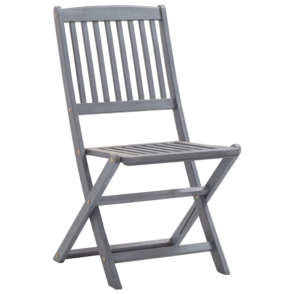 Solid Acacia Wood Folding Outdoor Chairs 2 pcs