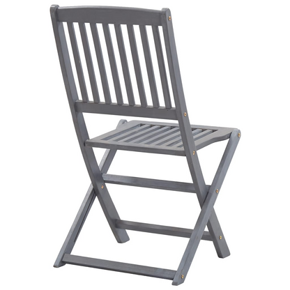 Solid Acacia Wood Folding Outdoor Chairs 2 pcs