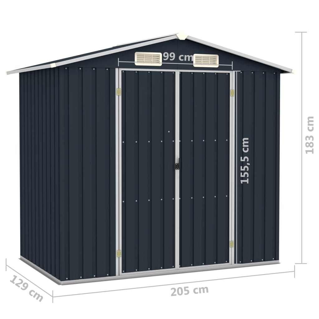 Garden Shed Anthracite 205x129x183 cm