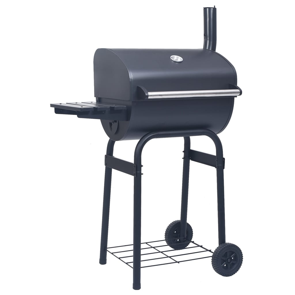 Charcoal BBQ Grill Smoker with Bottom Shelf Black