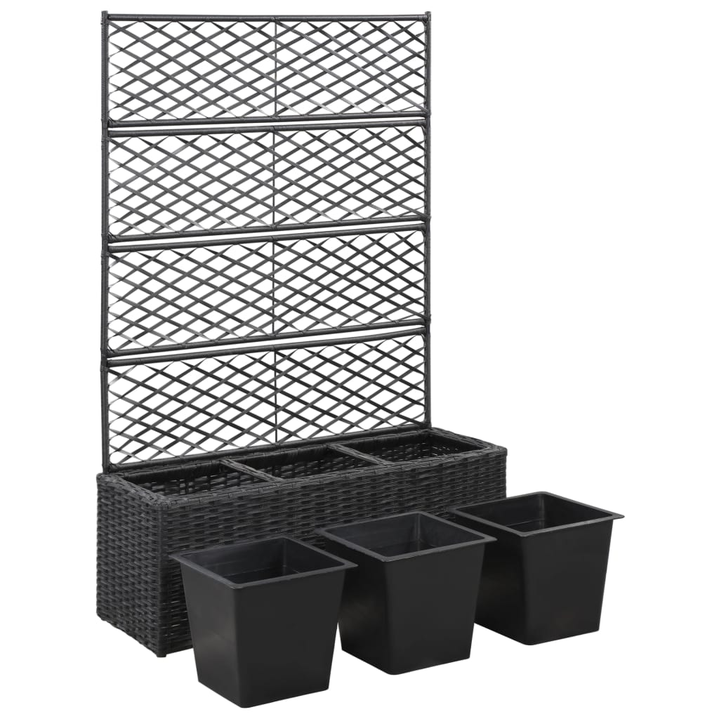 Trellis Raised Bed with 3 Pots