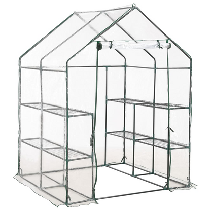 Greenhouse with 8 Shelves 143x143x195 cm