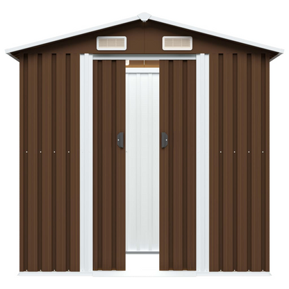 Garden Storage Shed Brown 204x132x186 cm