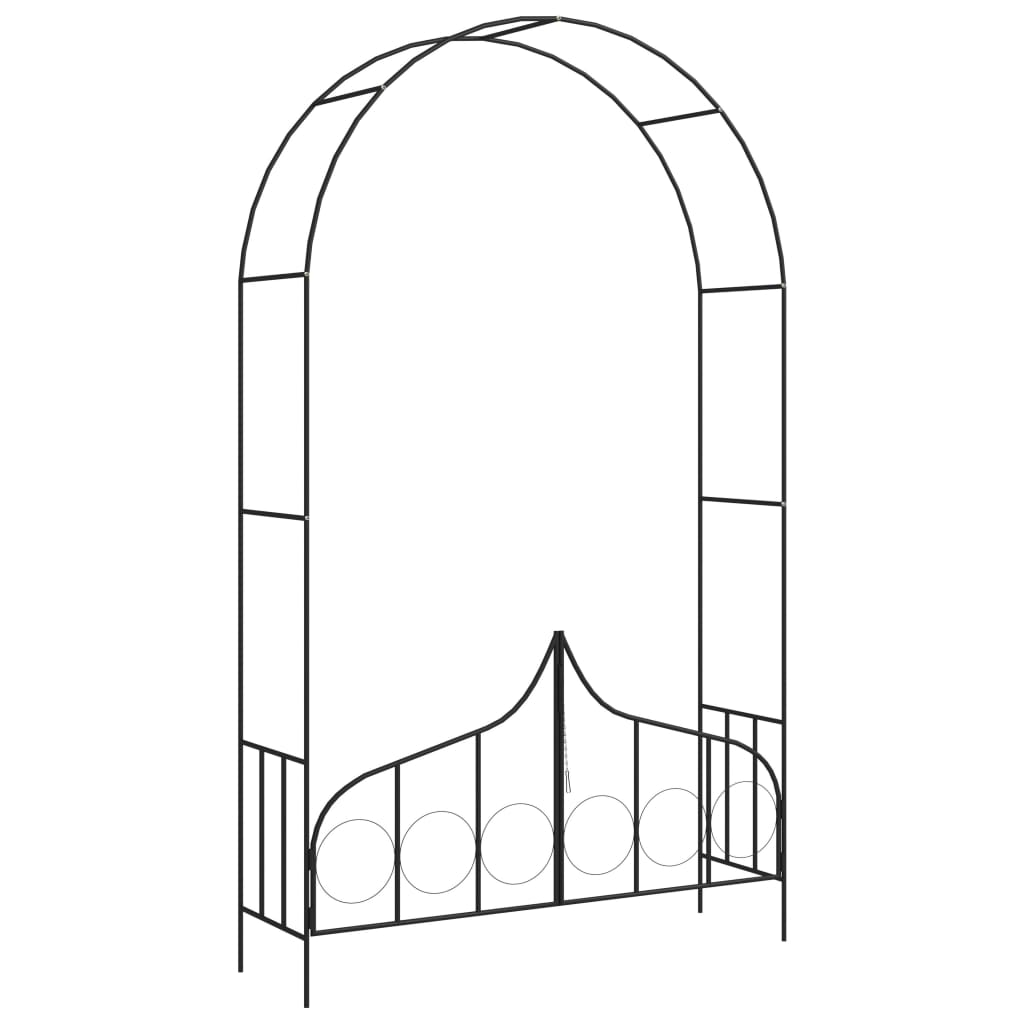 Black Garden Arch with Gate