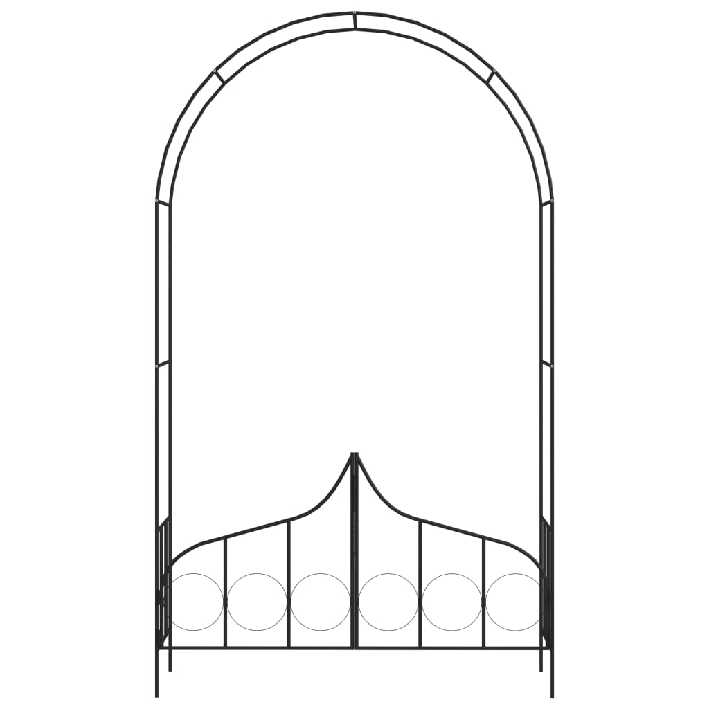 Black Garden Arch with Gate