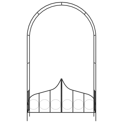 Black Garden Arch with Gate