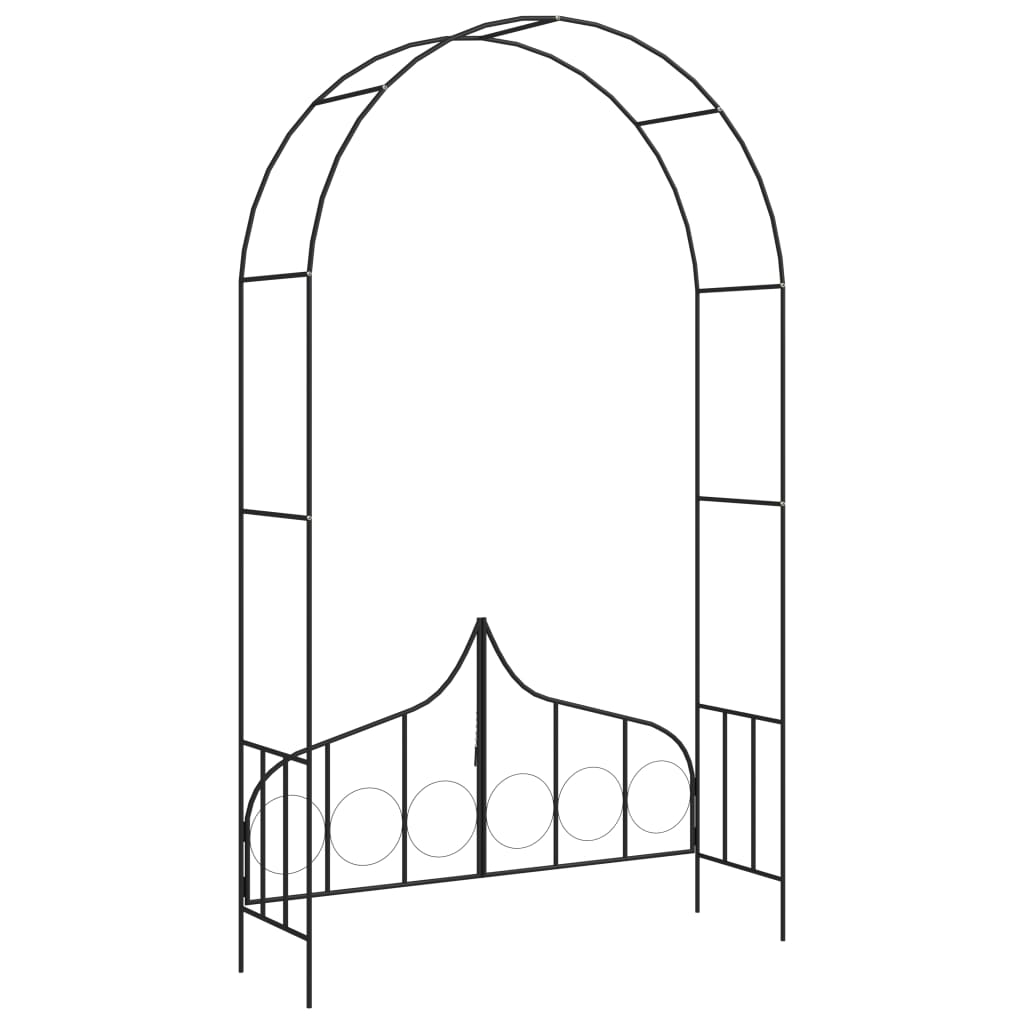 Black Garden Arch with Gate