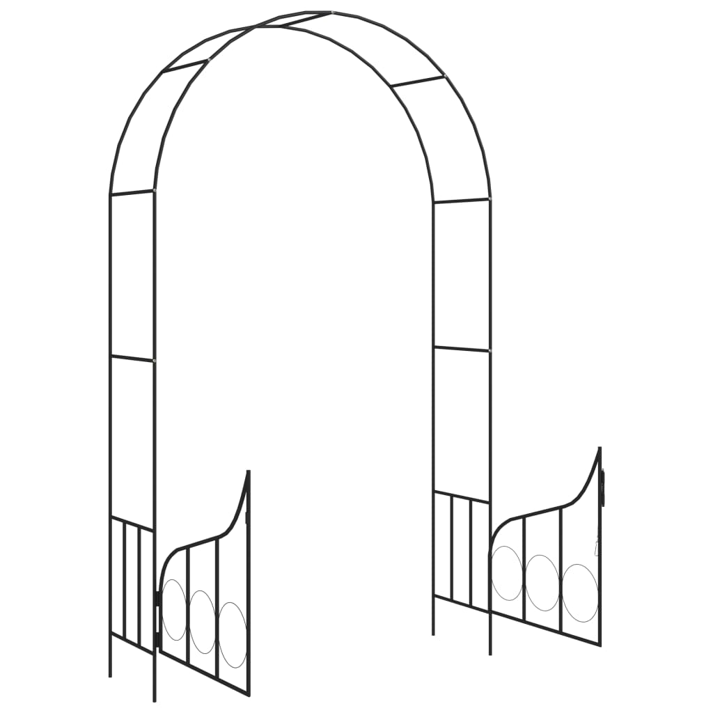 Black Garden Arch with Gate