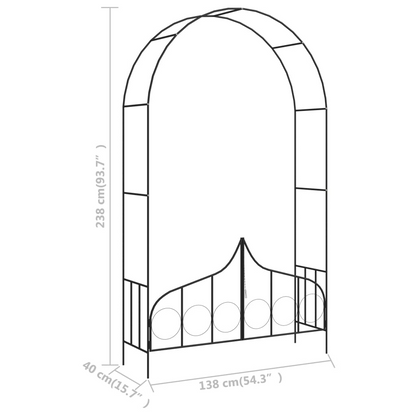 Black Garden Arch with Gate