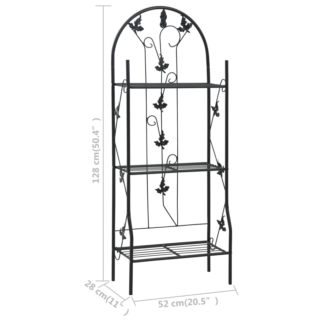 3-Layer Black Plant Rack