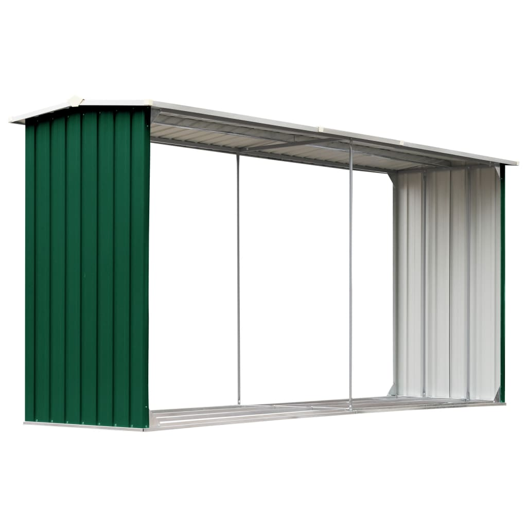 Garden Log Storage Shed 330x92x153 cm Green