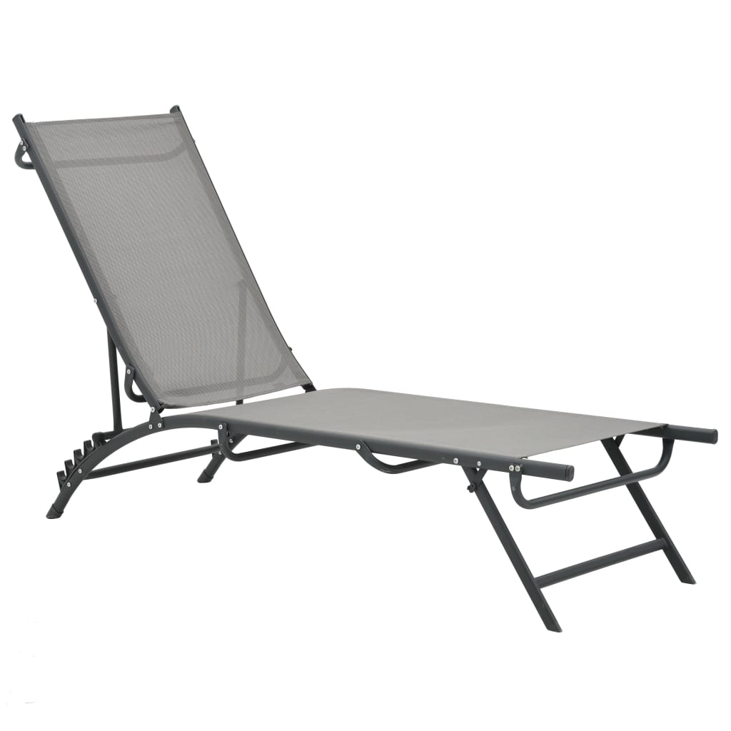 Textilene and Steel Sun Loungers 2 pcs