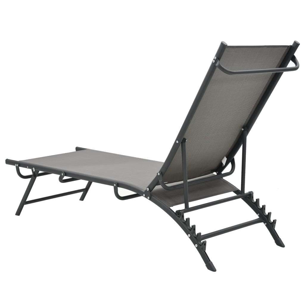 Textilene and Steel Sun Loungers 2 pcs